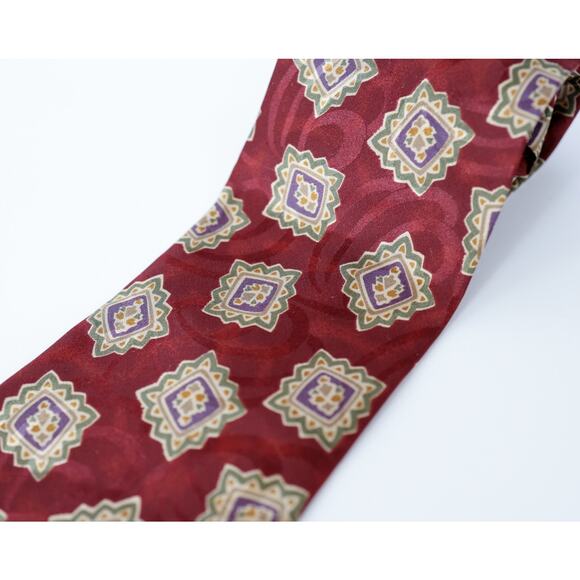 VTG 80s Valentino Italy Floral Mandilion Silk Tie 57" Retro Wedding Luxury Boho - Picture 6 of 16